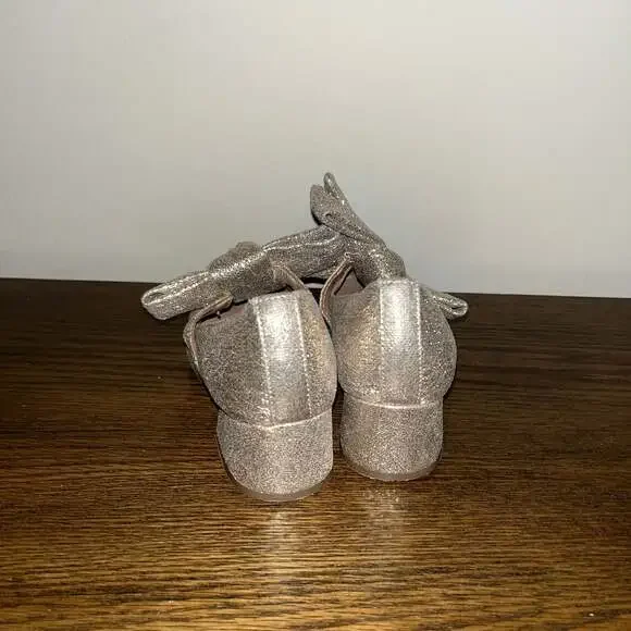 Sam Edelman Girls' Teddy Mini Glitter Gold Mary Janes with Block Heel - Picture 2 of 5